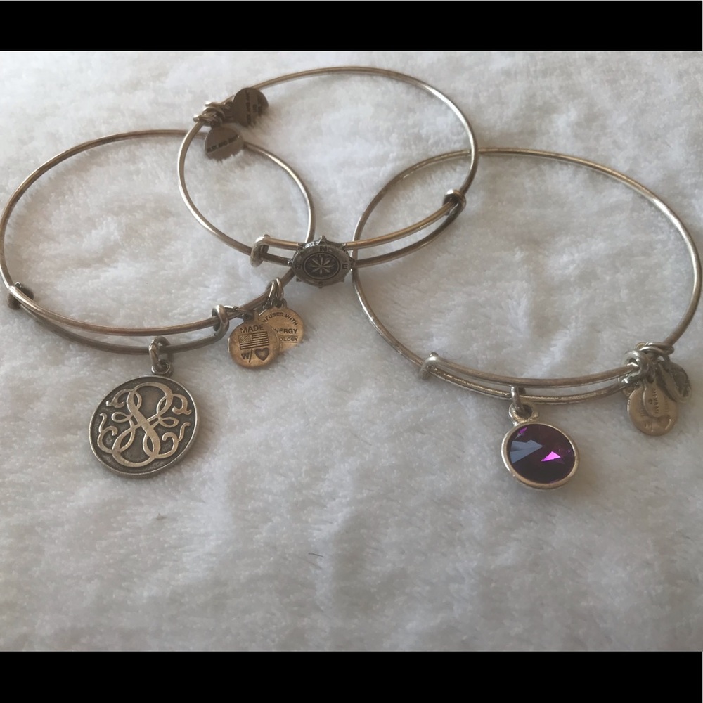Alex and Ani Bracelets - 3 different (silver)